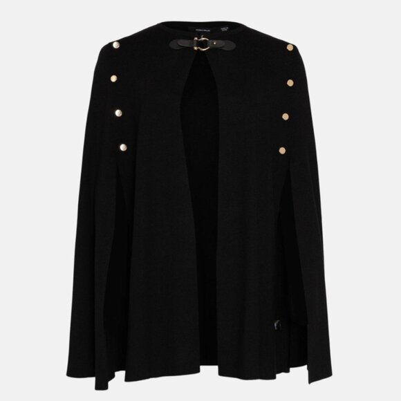 Karen Millen Military Knit Cape - Black - Picture 4 of 7